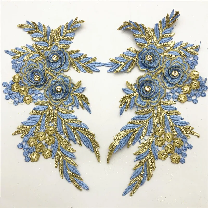 Blossom Flower Applique Clothing Embroidery Patch Sticker Iron On Sew Cloth DIY Fabric Badge Stickers for Clothing Jeans