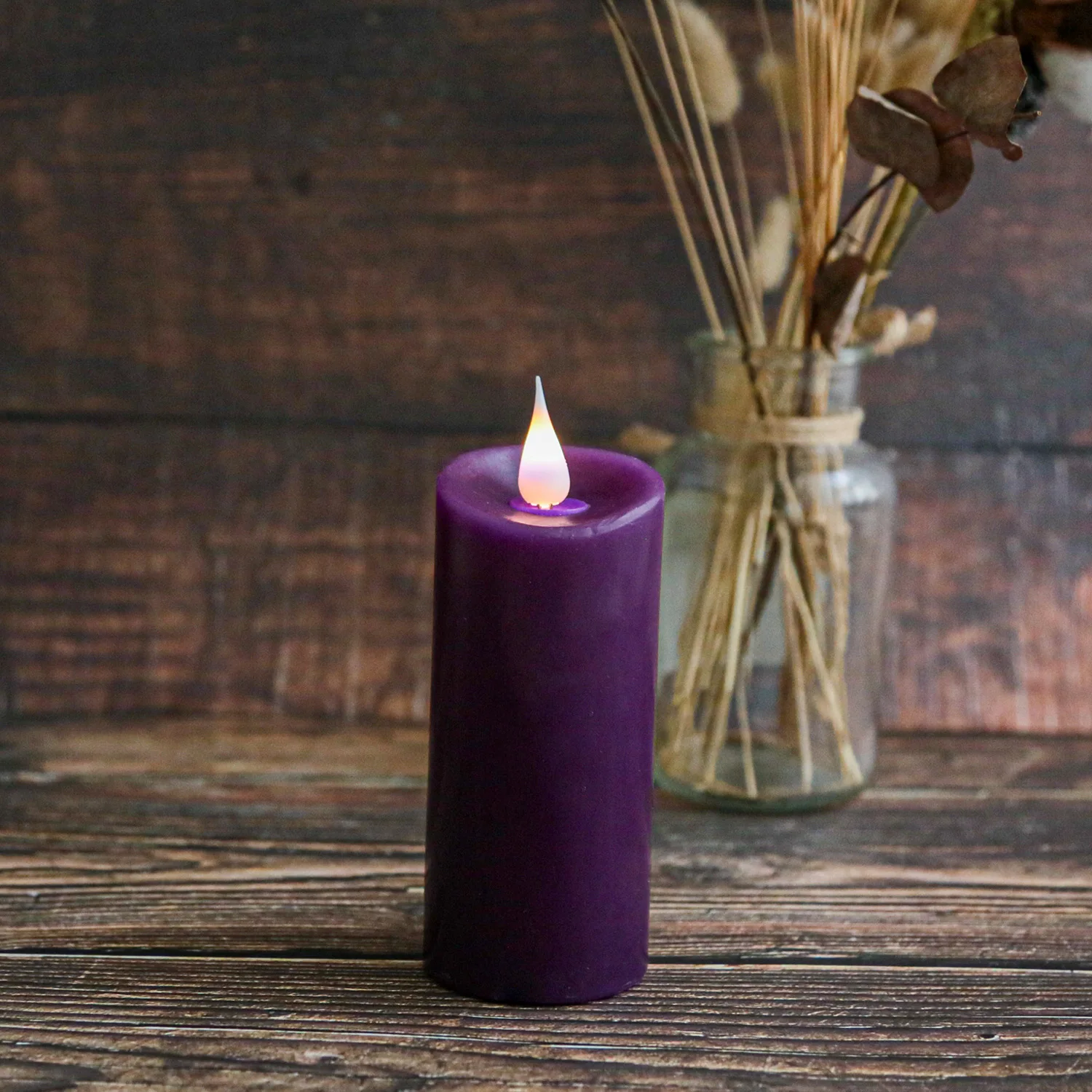 Patent Flame 360 Degree Shake Realistic Battery Operated Flameless Wax 3d Real Flame Pilla Rcandle Light Led