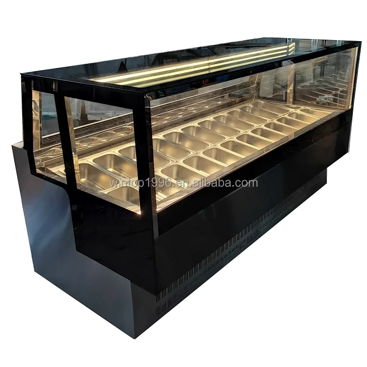 popular icce cream display showcase popsicle display cabinet 24 trays large capacity auto-defrost gelato display cabinet