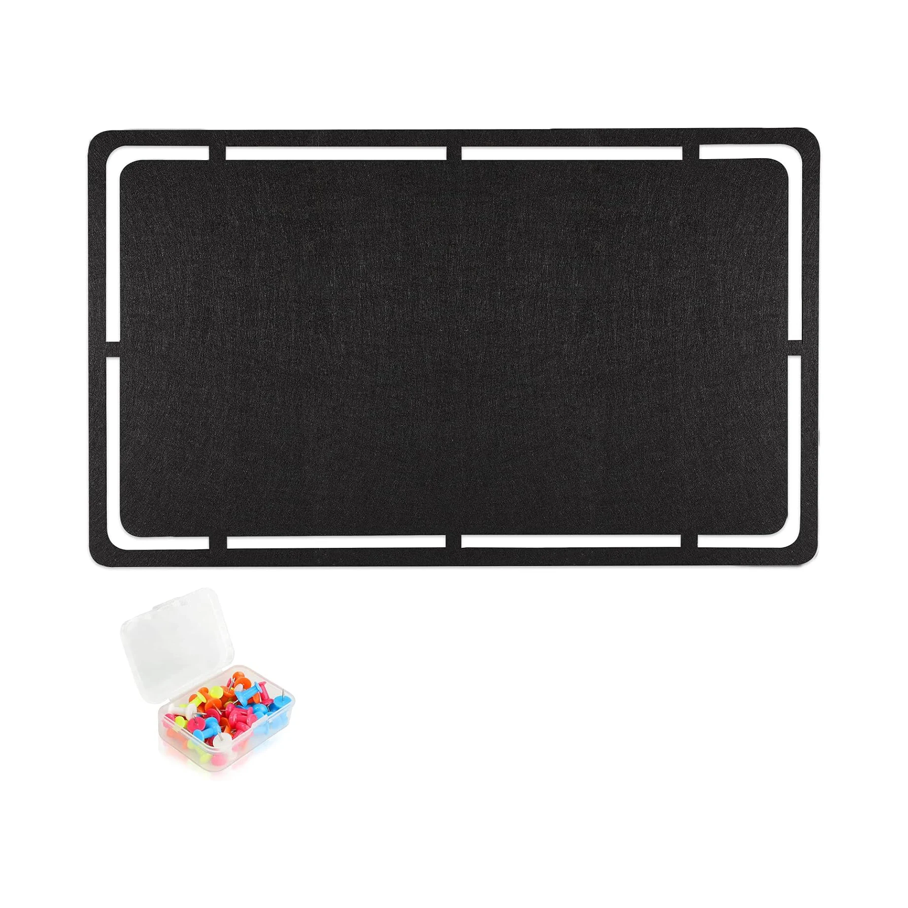 Black Fabric Notice Board Mini Soft Board for Notes Pictures Office Home Decor Pin Board