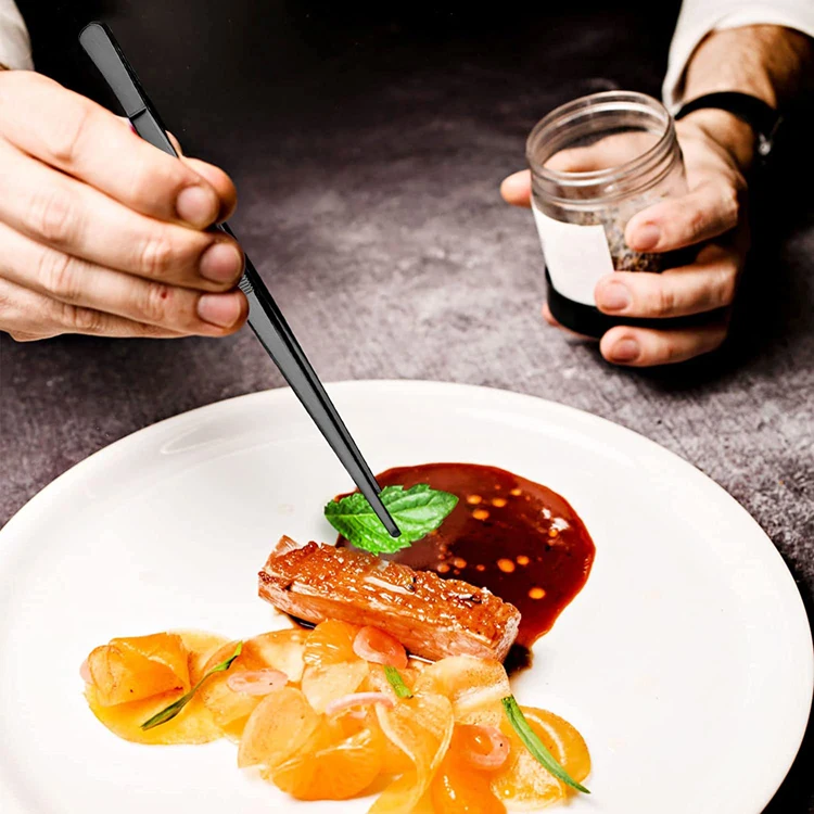 Extra-Long Stainless Steel Tweezers Tongs,Long Food Tongs for Cooking,Repairing,Sea Food