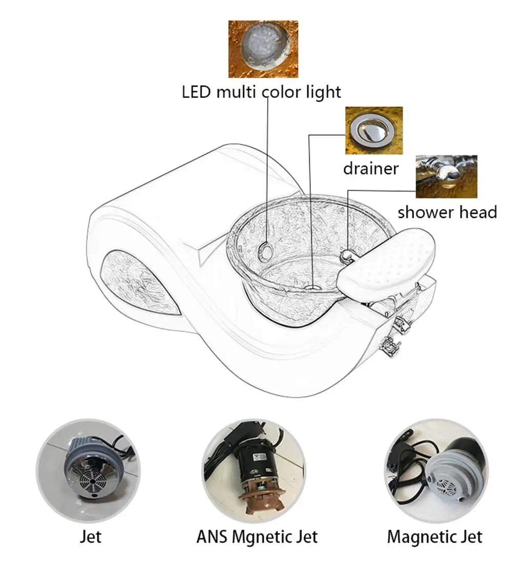 Роскошная хрустальная стеклянная раковина для спа-ванны спа-педикюра