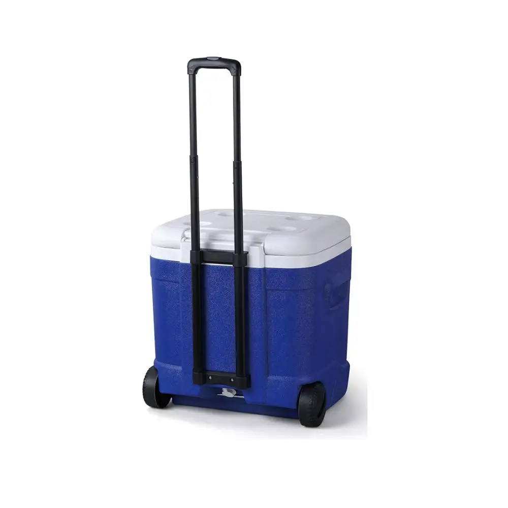 Insulatd lind push button locking telescopic handle durable wheels portable camping 28L eco cooler