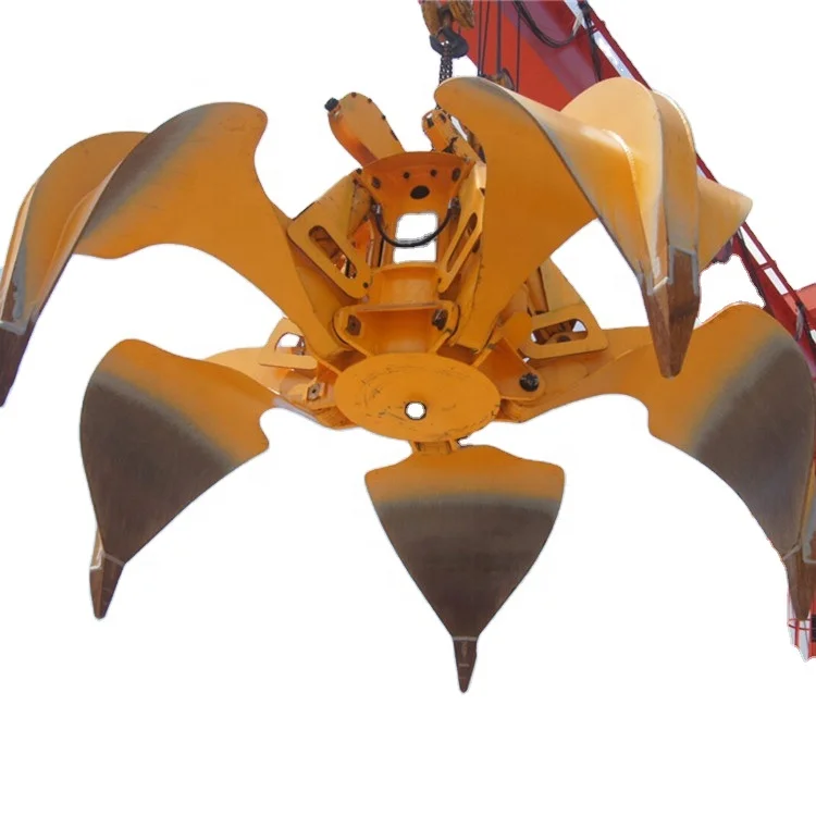 hydraulic crane orange peel sorting grab bucket high quality scrap metal grapple
