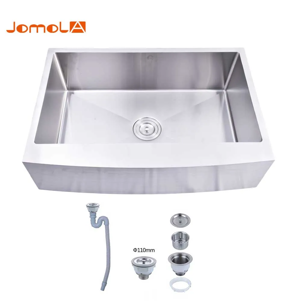 Modern Stainless Steel 304 Farmhouse Kitchen Sink 30 Inch Apron Front Single Bowl Farm Kitchen Sinks countertop Round Corner