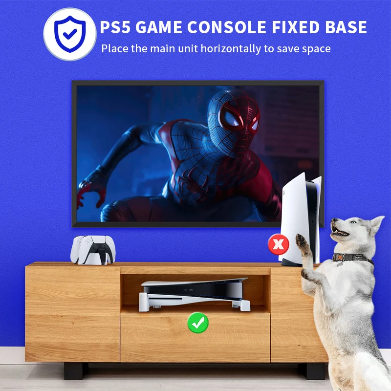 PS5 Console Cooling Horizontal Stand Holder Bracket for Playstation 5 PS5 Game Accessories Black CD-ROM version