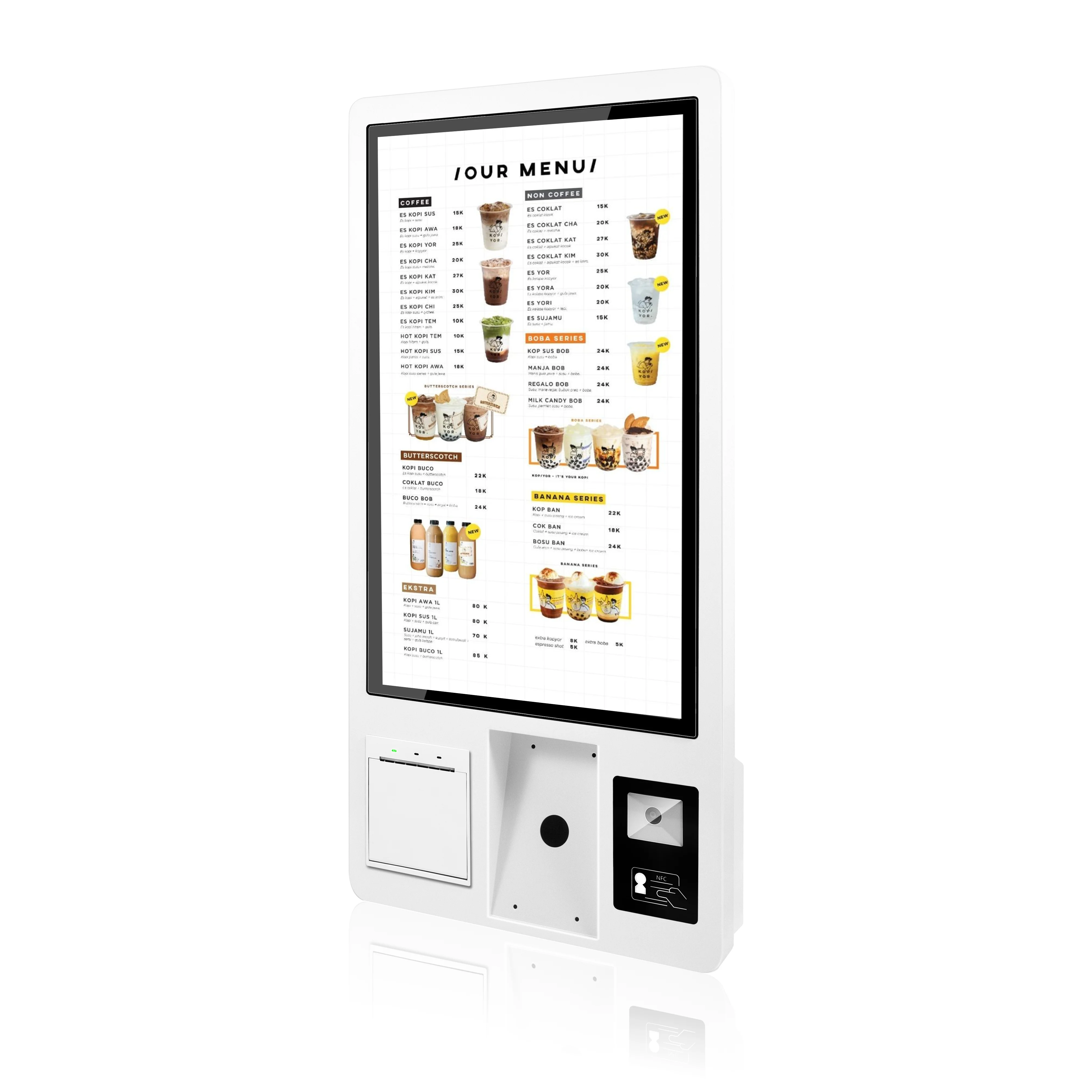 23.8/32 Inch White Touch-Screen Self-service Terminal Kiosk All-in-One kiosk with Built-in WiFi