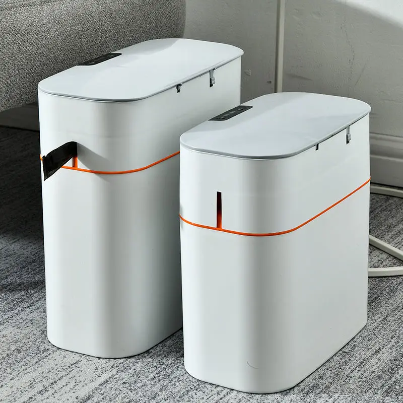 smart trash can automatic bagging garbage 3.4 gal garbage slim smart trash can