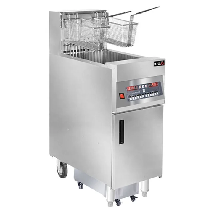 Commercial Full Automatic Lifting Rod 304 Stainless Steel Frying machine Electric Pressure deep fryer with oil filter