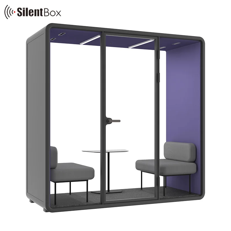 Support Ship To Port CIF Silent Office Meeting Pods 2 person Aluminum Frame With Laminated Glazed