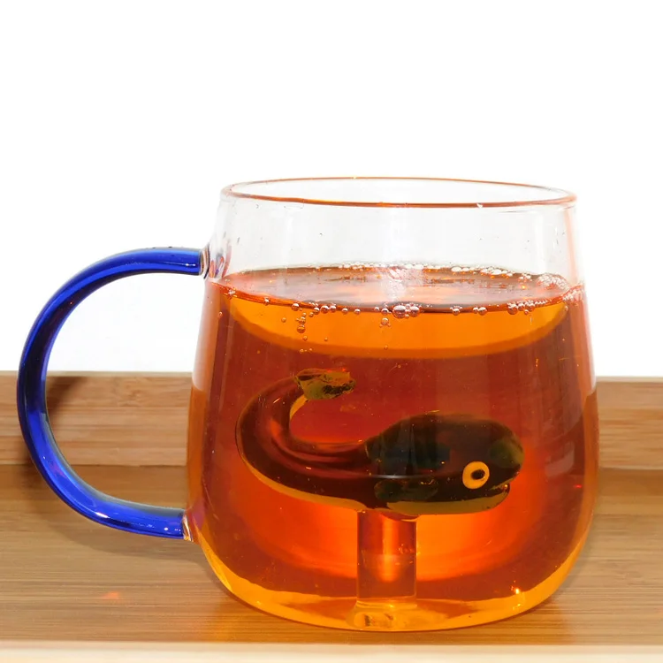 Боросиликатного термостойкого стекла чашка с трехмерной аппликацией в виде животного