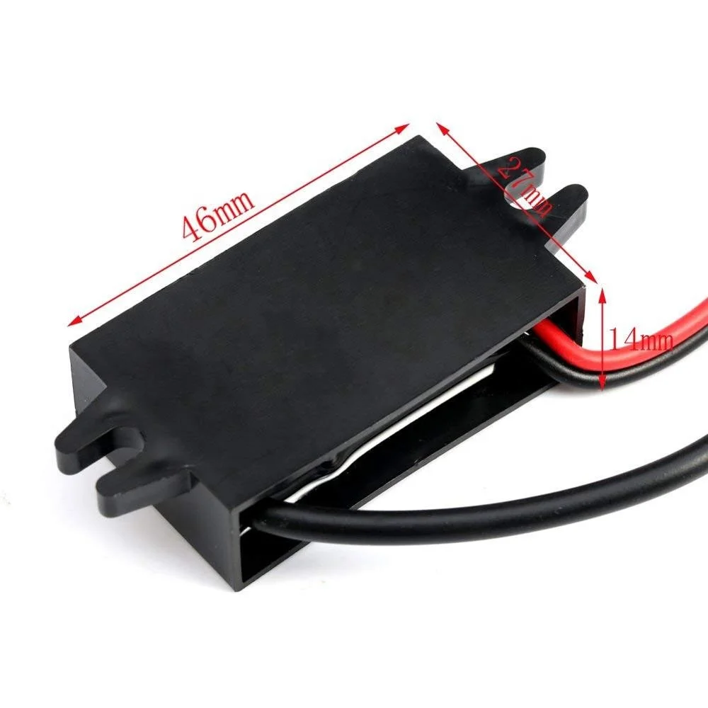 DC to DC Converters 12V to 5V 3A 15W Step Down Buck Module 8-20V to 5V for Car Charger with 5.5*2.1mm DC Plug Cable