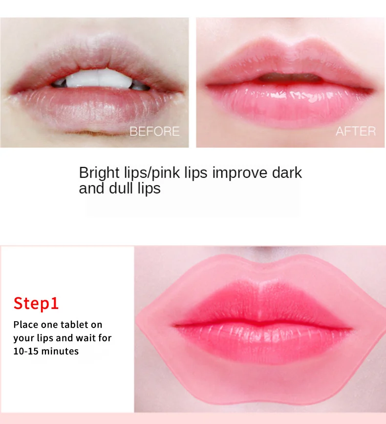 Anti-Ageing Anti Chapped Reduce lip Wrinkles Fade Lip Color Make Skin Smooth Firm Pieces Moisturizing Collagen Crystal Lip Mask