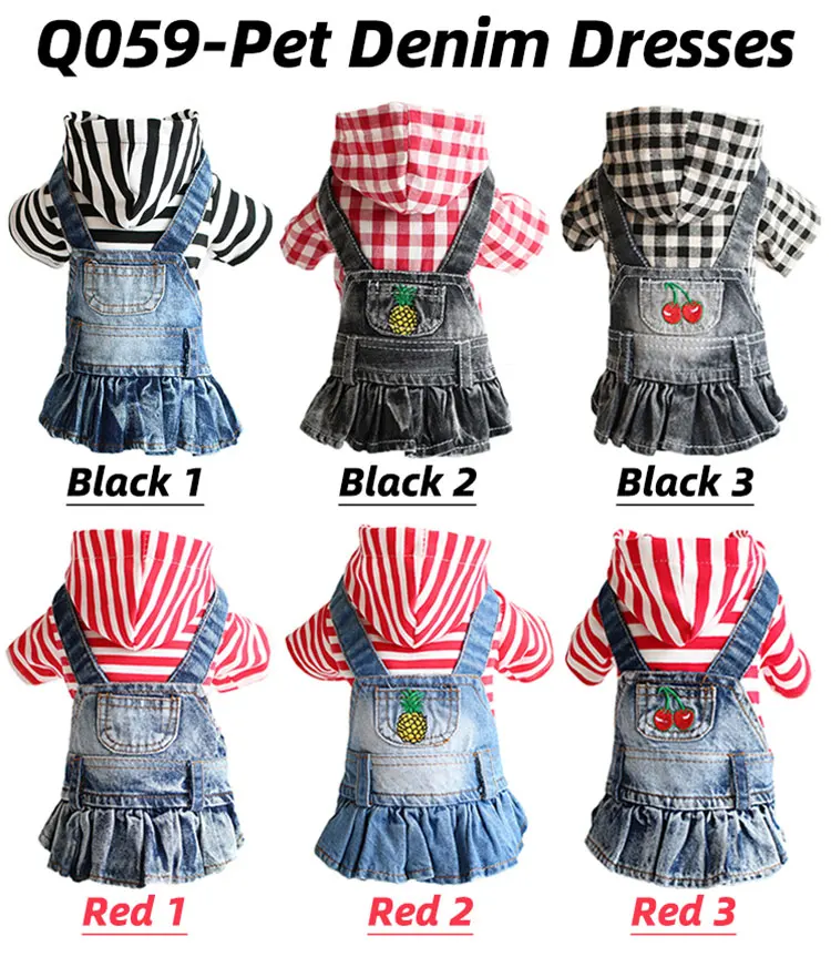Luxury Clothes Casual Cowboy Rompers Pants Jeans Pet Dog Vests Dress