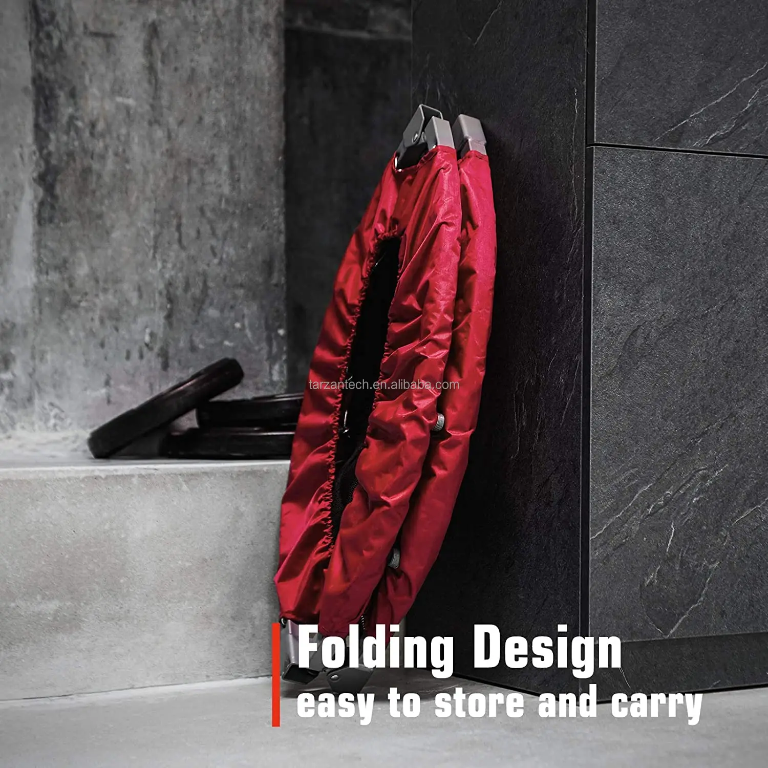 Folding Mini Exercise Trampoline with Resistance Bands Rebounder Trampoline for Adults Fitness Indoor Trampoline for Bounce Work