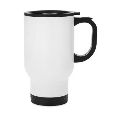 14oz Sublimation Travel Mug Stainless Steel Mug White Patch