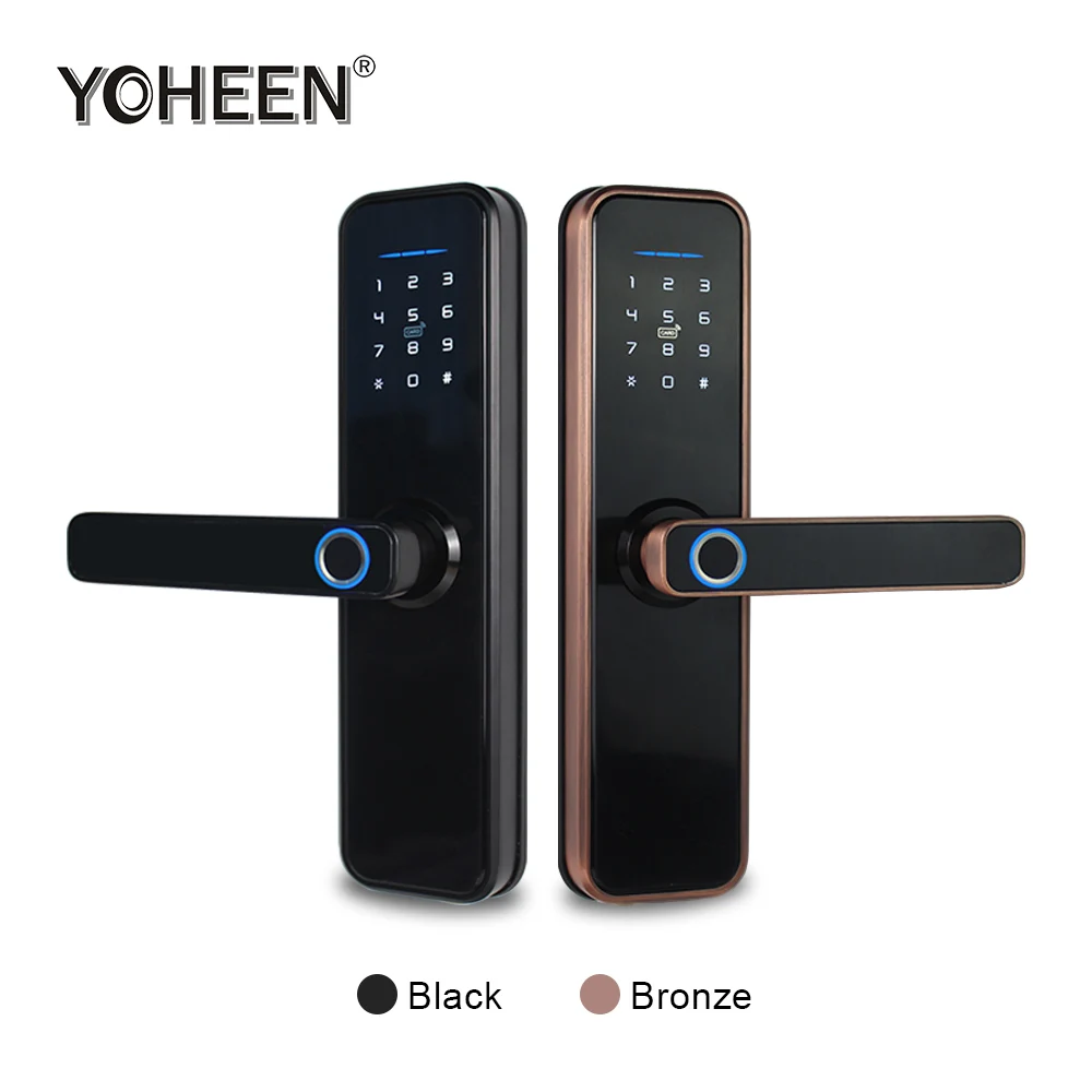 Yoheen Wi-Fi Tuya Smart Life App управление с телефона интеллигентая (ый) электронный цифровой дверной замок биометрическая дактилоскопическая система Умный