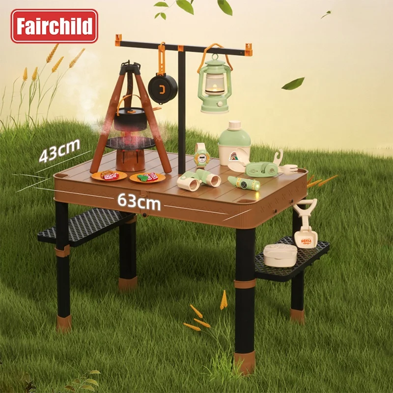 2024 New Amazo n Top Sales Children Pretend Outdoor Toys Camping Toy Simulation Kitchen Toys Storage Box Table Small Carton