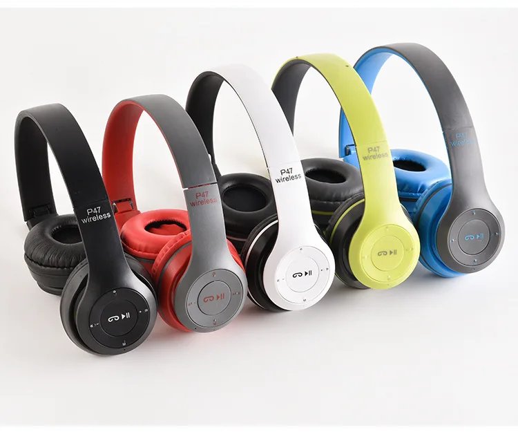 Custom Logo P47 Foldable Game Wireless Headset Music Stereo Mobile Phone Mini Cheap Headphone For Computer Phone MP3