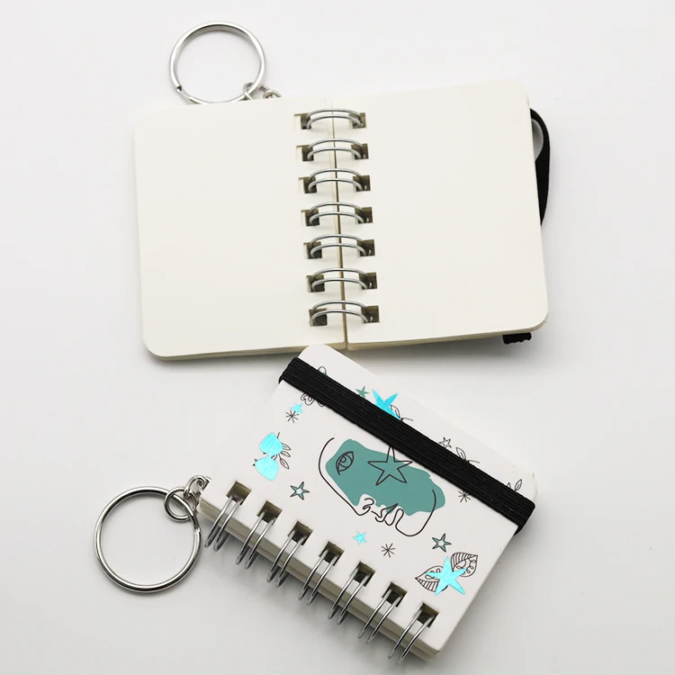 Easily Carry Mini Spiral Memo Notebook With Key Chain And Foil Craft Small Spiral Notebooks