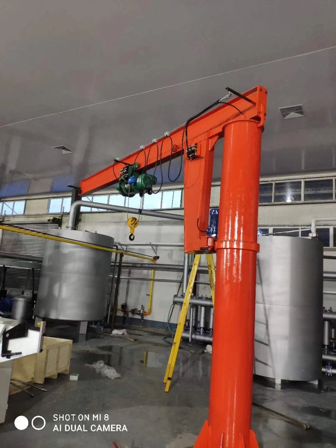 customizable Wholesale jib crane shop Hoist 500kg 1 ton 2 ton Column Mounted Cantilever Slewing Arm Crane