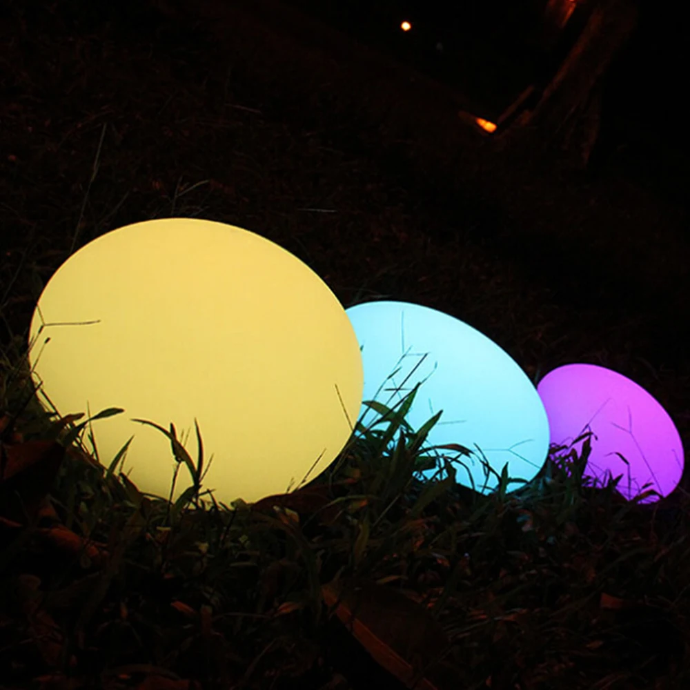 Modern Outdoor Waterproof Ip67 Led Light Plastic Garden Stepping Stones Courtyard Lawn Garden Decor Led Egg Shaped Table Lamp