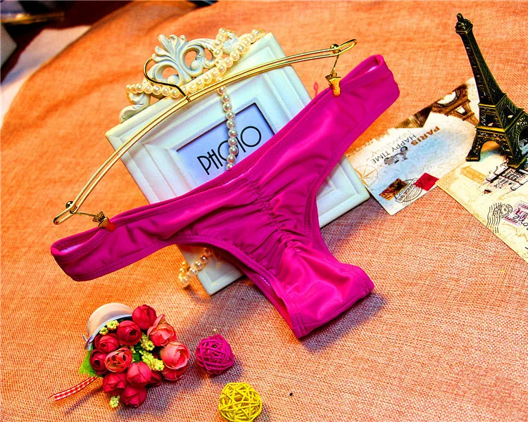 8R859 new pleated sexy pants ladies single piece Women Sexy Summer Bikini Bottom Thong T-Back Bathing G-String Swimwear