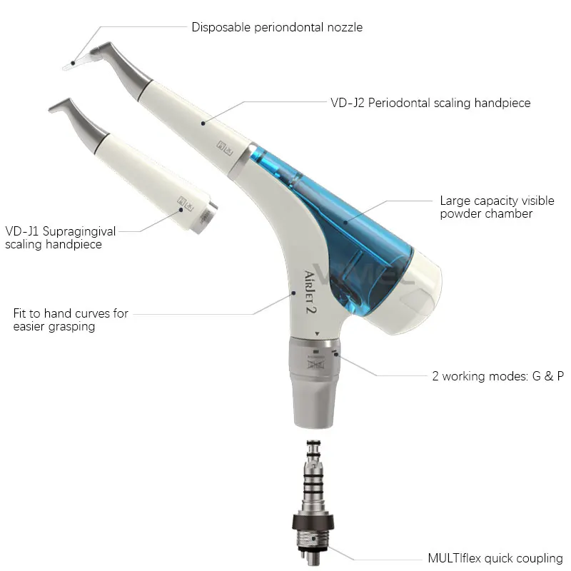 New Dental AIR Polisher Teeth Whitening  Sandblaster Machine AIR Flow Prophy Unit Jet 4 Hole with quick Connect Dental EQUIPMENT