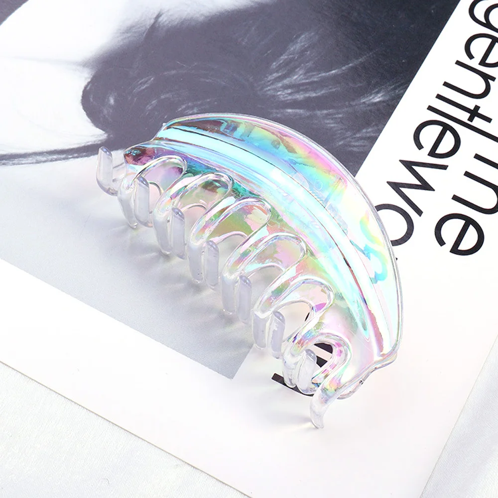
XQ006 Fashion Hairdressing Large Medium Solid Hair Catch Acrylic Transparency Shower Catch Korean Jaw Clip 