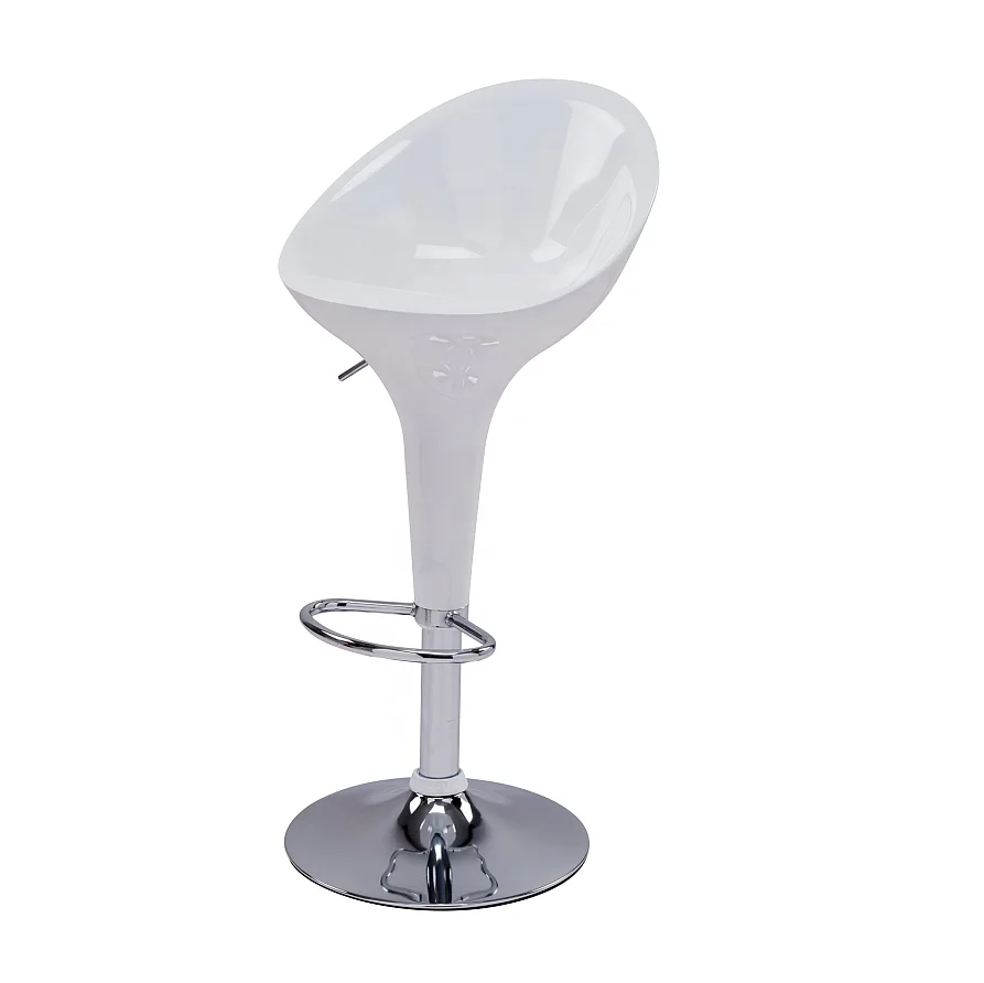 Hydraulic Swivel Bar Chair Adjustable Height Swivel Salon Stool Modern Simple ABS Plastic Sofa Stool with Comfortable Backrest