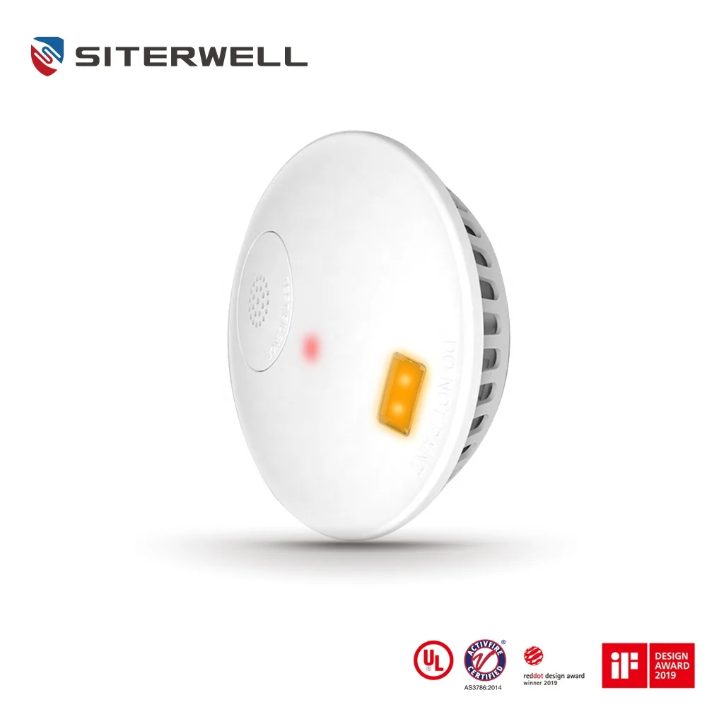 Manufacture wholesale GS532 10 years UL activfire dc 3v battery elder people fire smoke detector with escape light