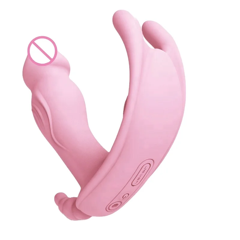 Wearable Wireless Remote Control G-Spot stimulate Clitoris Silicone Dildo butterfly vibrator for women
