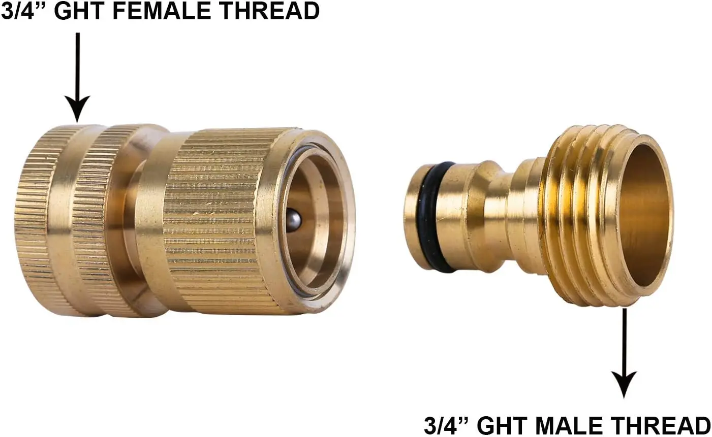 3/4 Inch Ght Solid Brass Garden Quick Coupling Hose Connector Nipple Water Hose Connectors