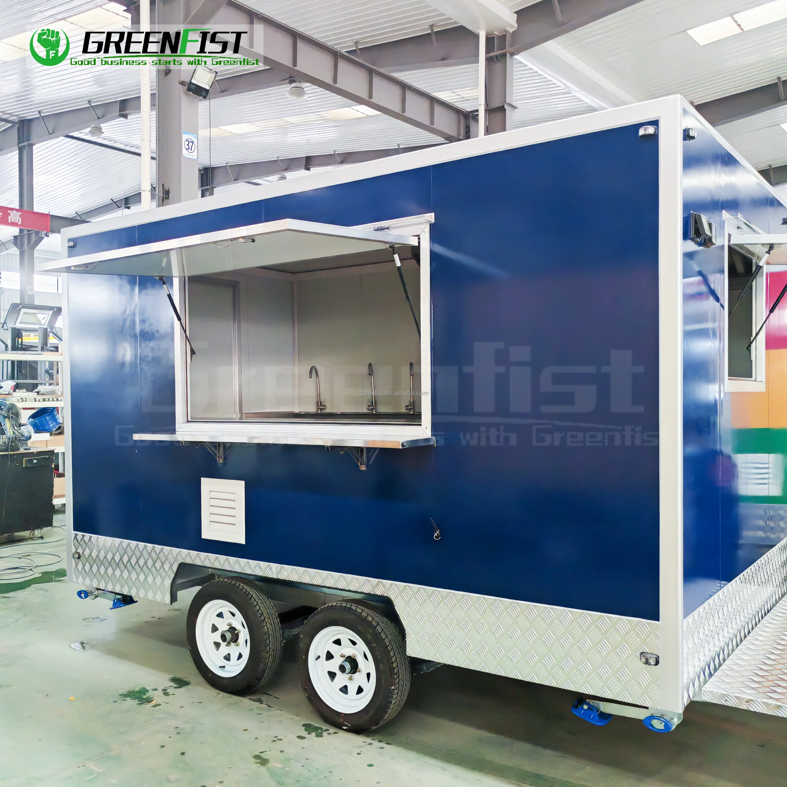 13ft Blue Snack Machines food truck Mobile Concession Fast Food pickup camper Food Trailer for Sale