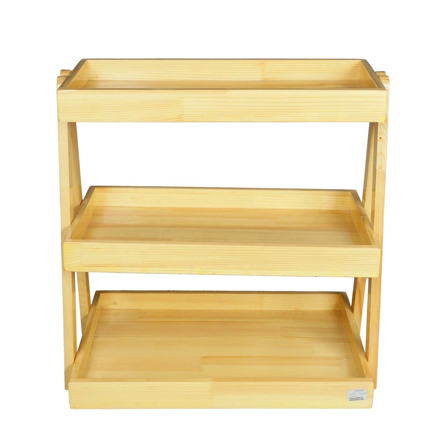 100% Solid Wood 3 Layers Removable Storage Rack Bamboo Bread Cake Stand Display Set