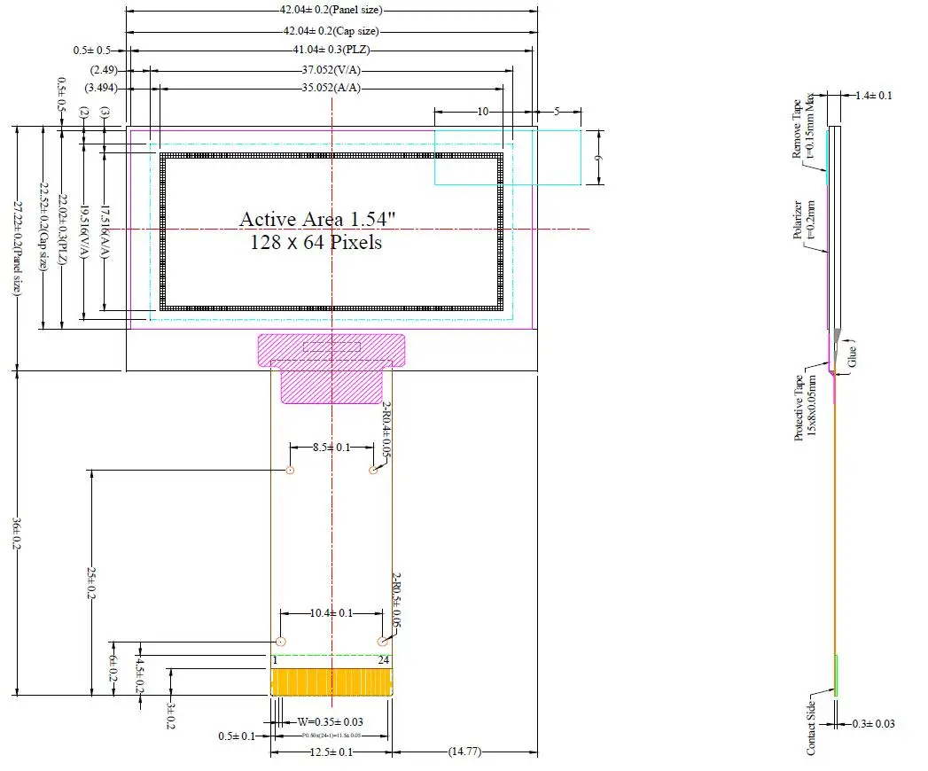 Mini OLED Display 1.54 Inch OLED   MODULE Screen Monochrome white 126X64 LCD Factory Price