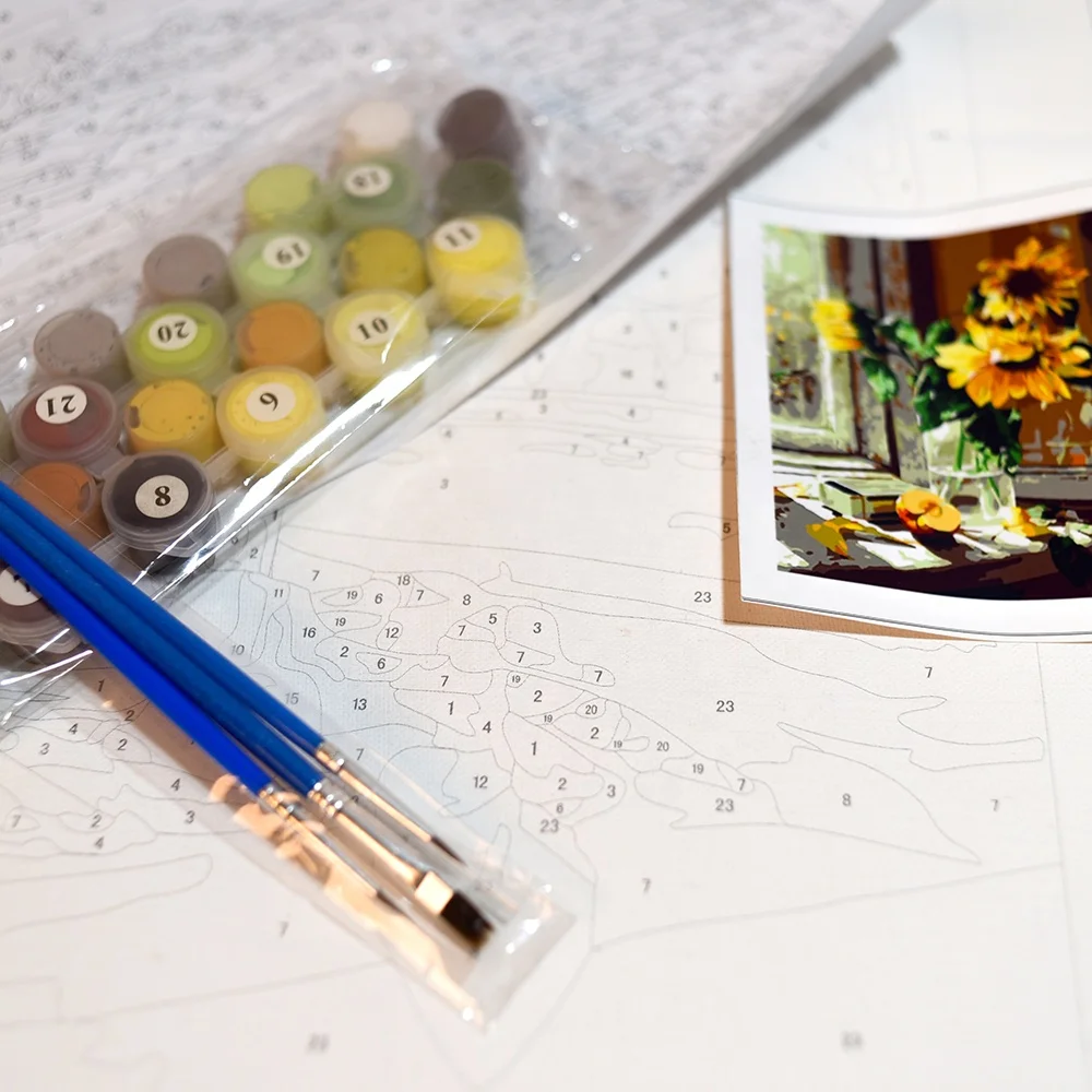 Paint by Number Amazing Grace Scenery With Frame And Free Table Easel