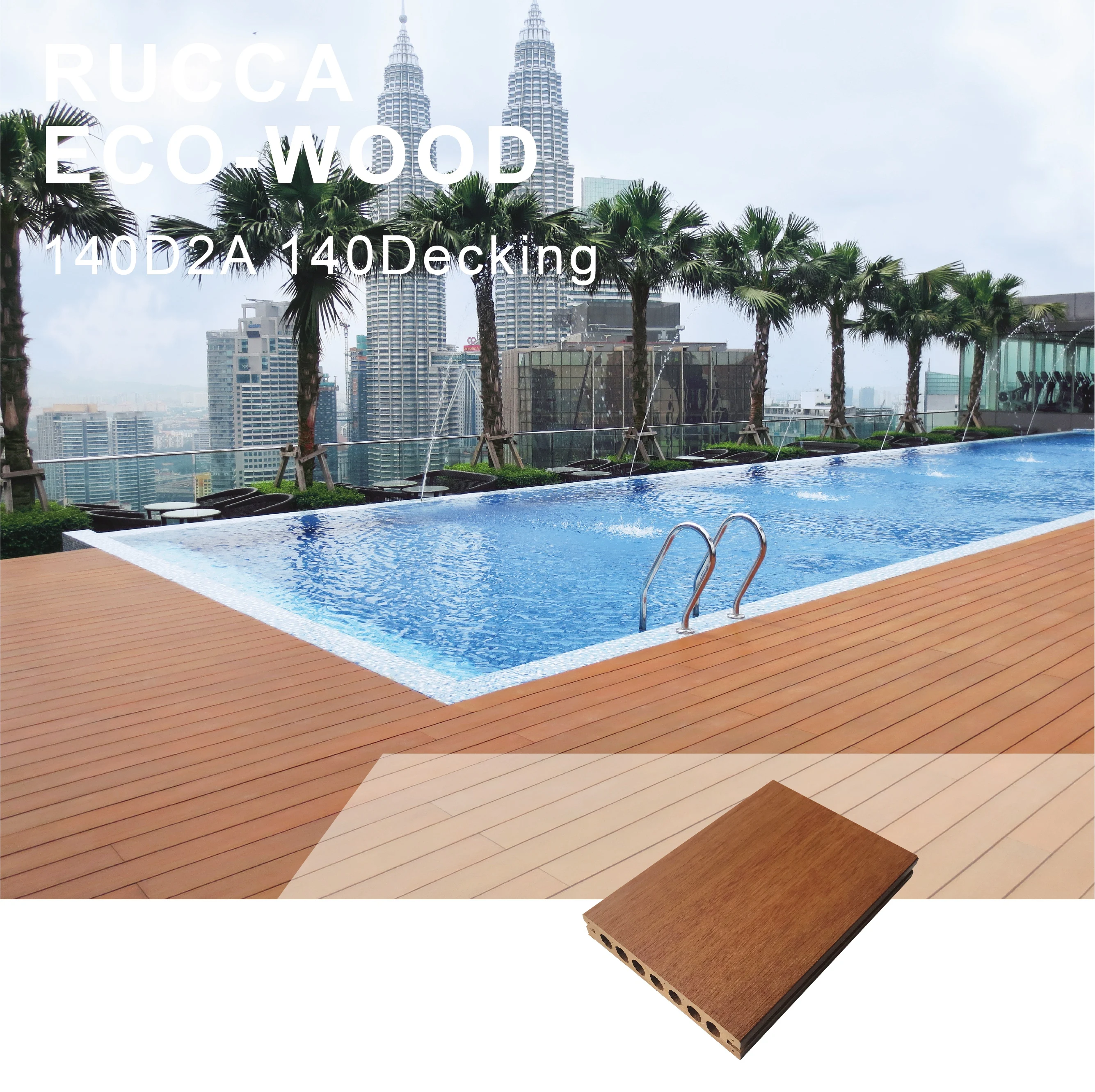 Деревянный Пластиковый композитный пол из твердой древесины, материал для настила лодки 140*25 мм
