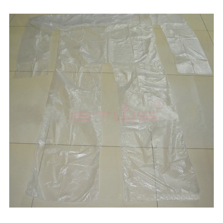 Btws disposable sauna suit, sweat out plastic sauna body suit with sleeve for sauna spa