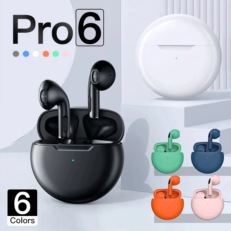 Pro 6 Headphone Wireless Mini Sport Headphones Earbuds Stereo Headset