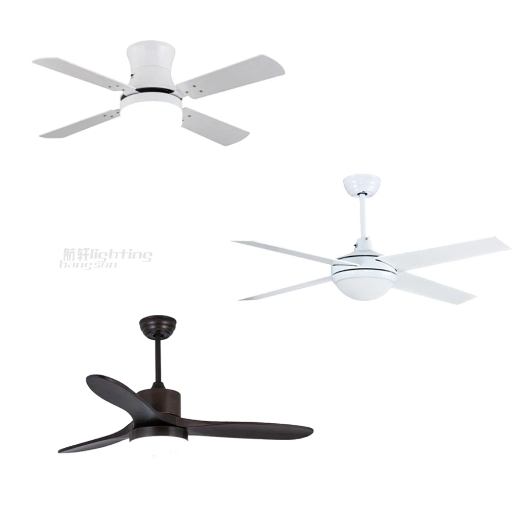 modern decoration living room  white blade smart mini remote control led light ceiling fan