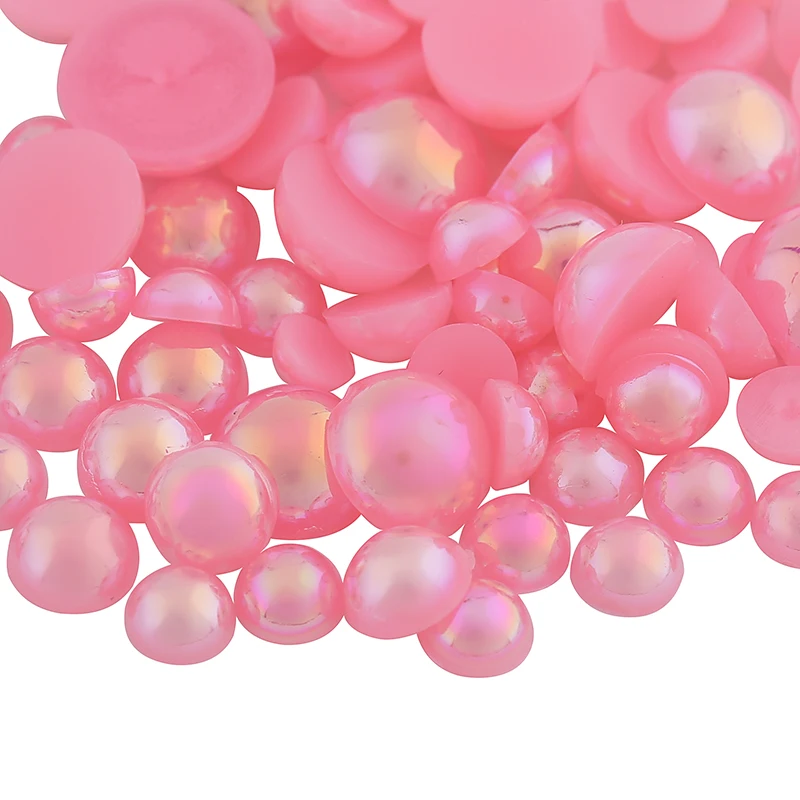 Meiyin Meilin 5000PCS AB flatback pearls rhinestones mixed sizes ABS loose Pearl Bead for DIY Handmade Shoes Craft