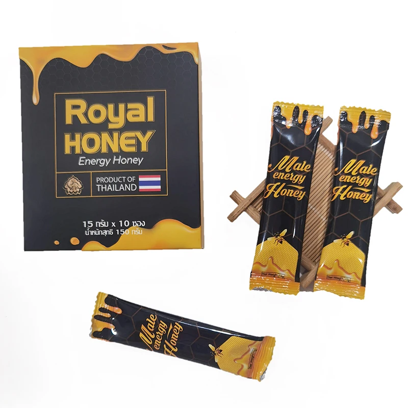 OEM Organic Supplements Private Label Royal Honey 10 Sachets Box of VIP Honey for Men