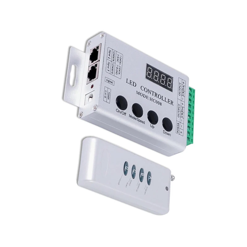 Программируемый светодиодный пиксельный контроллер 5 В 12 24 HC008 4 клавиши rgb RF пульт дистанционного управления 2048 пикселей ucs1903 ws2811