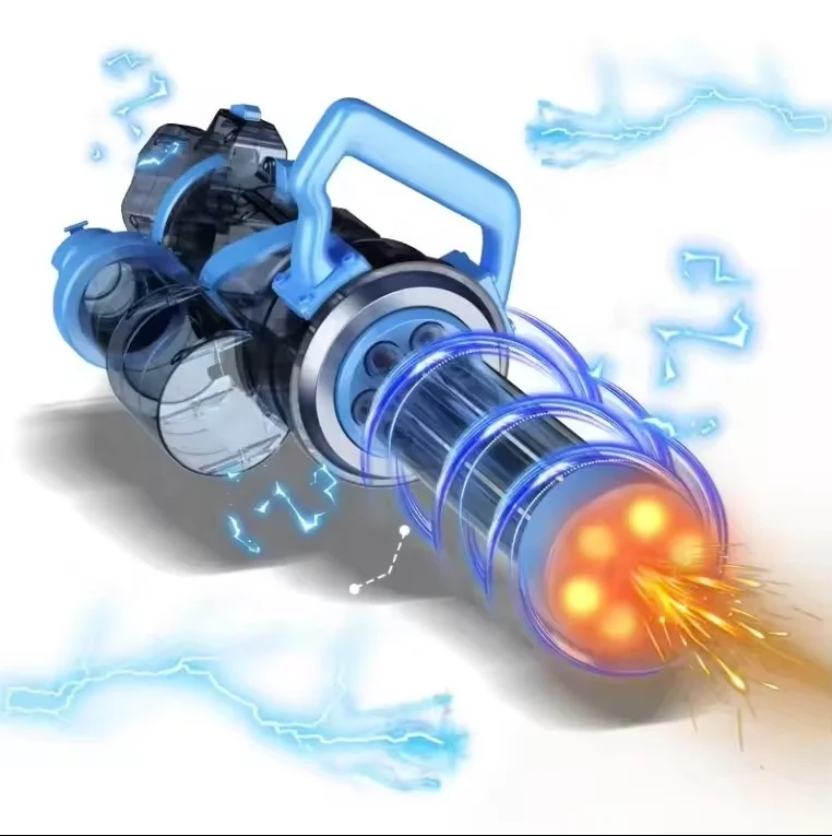 New Automaticn High Pressure Led Lighting Firing Rotating Gatling Water Gun with Backpack Plastic Water Gun high pressure Toy