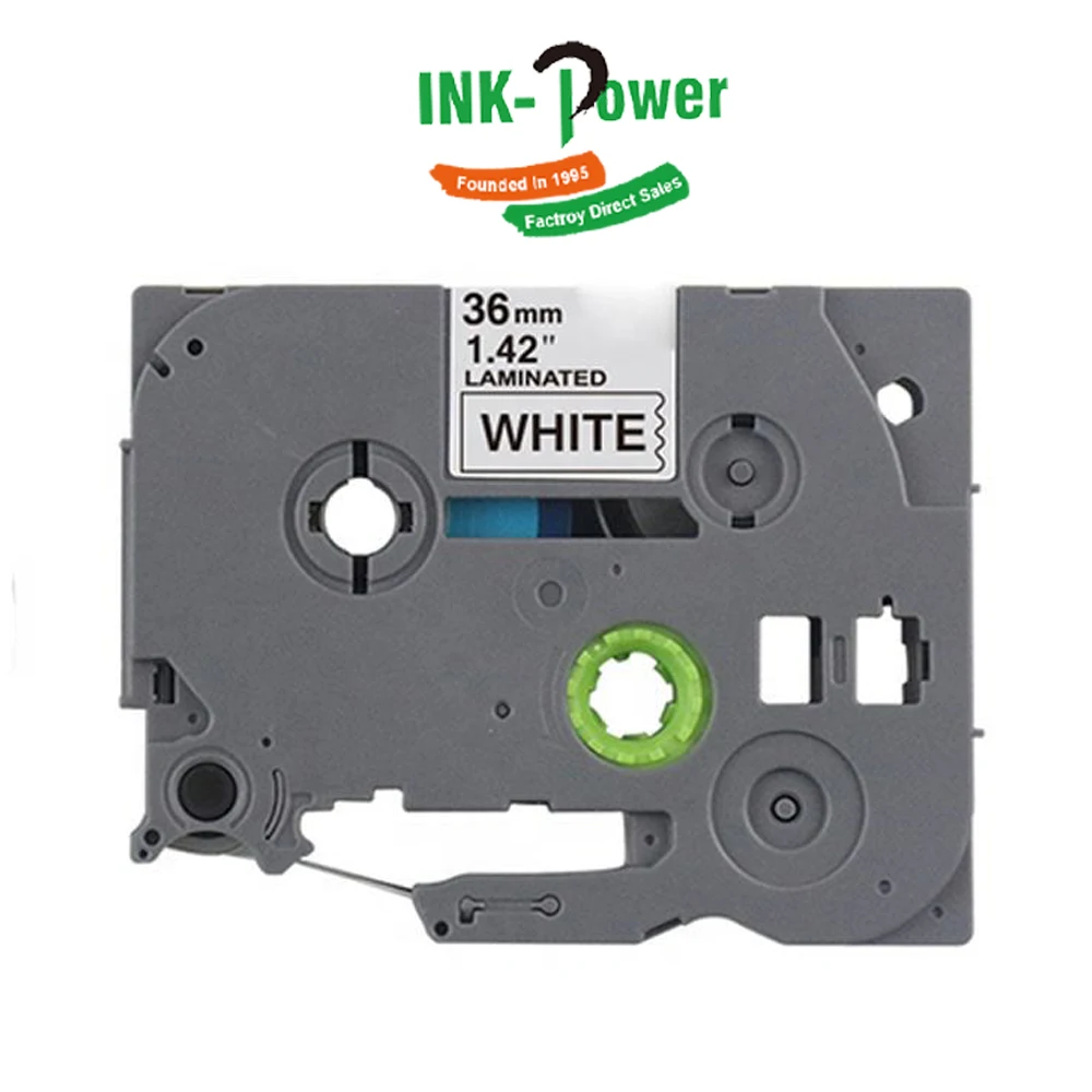 INK-POWER 36mm Compatible Tze-261 Tze261 TZ Tze 261 Tz-261 Tz261 Black on White Laminated Label Tape Ribbon for Brother Printer
