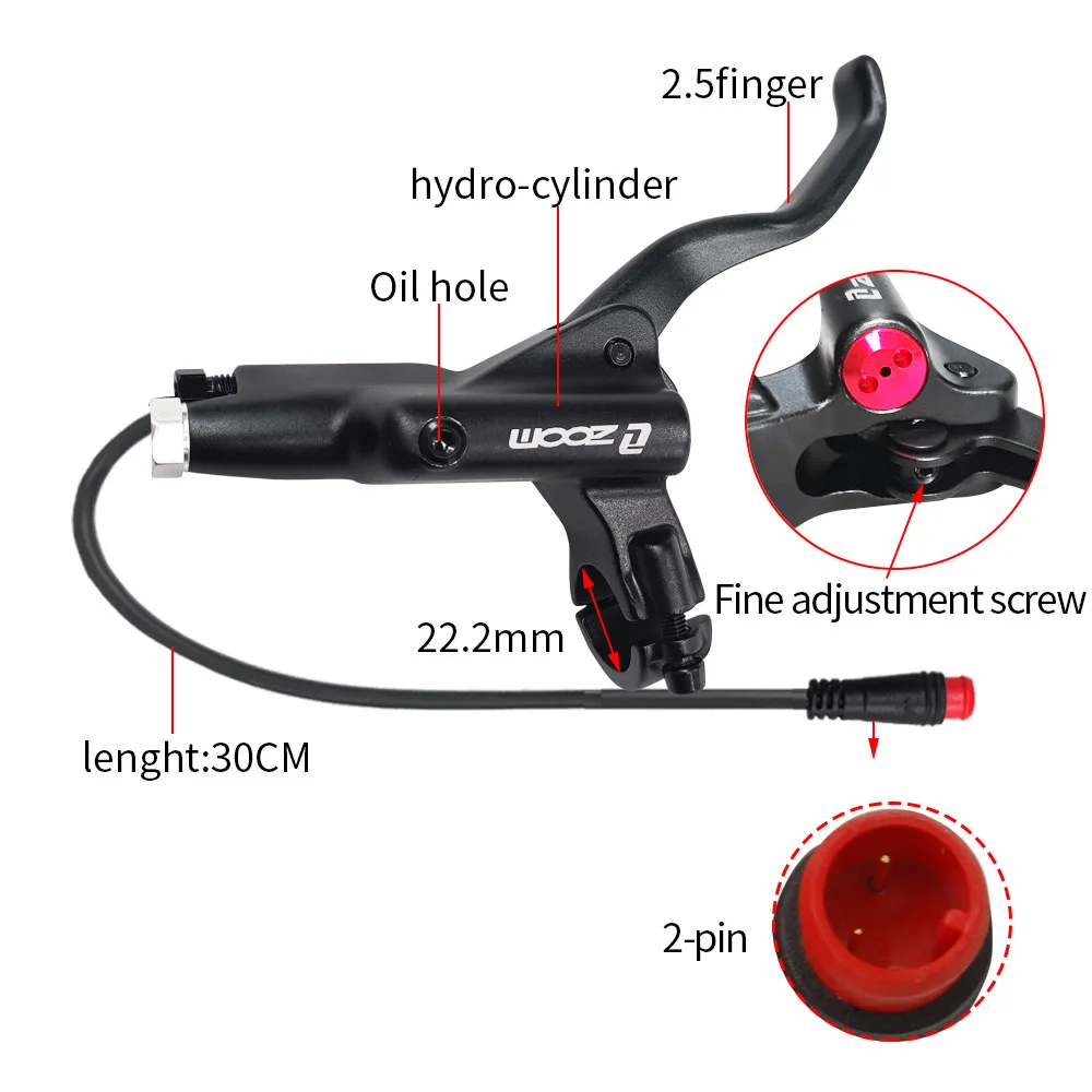 E-bike ZOOM HB875E power cut off oil brake two piston disc brake E-bike mountain bike power-off brake