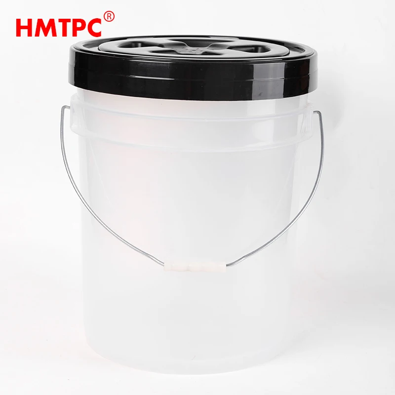 High Quality Plastic With Grit Guard With Dolly Clear Car Wash Bucket