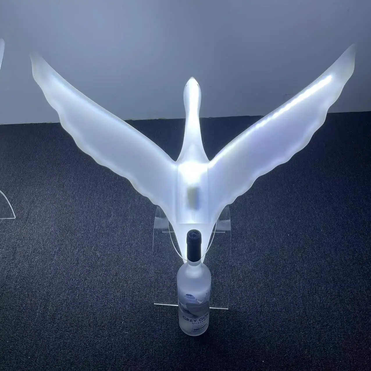 OEM Acrylic Grey goose VODKA VIP glorifier display stand rack light up LED bottle presenter for nightclub bar lounge