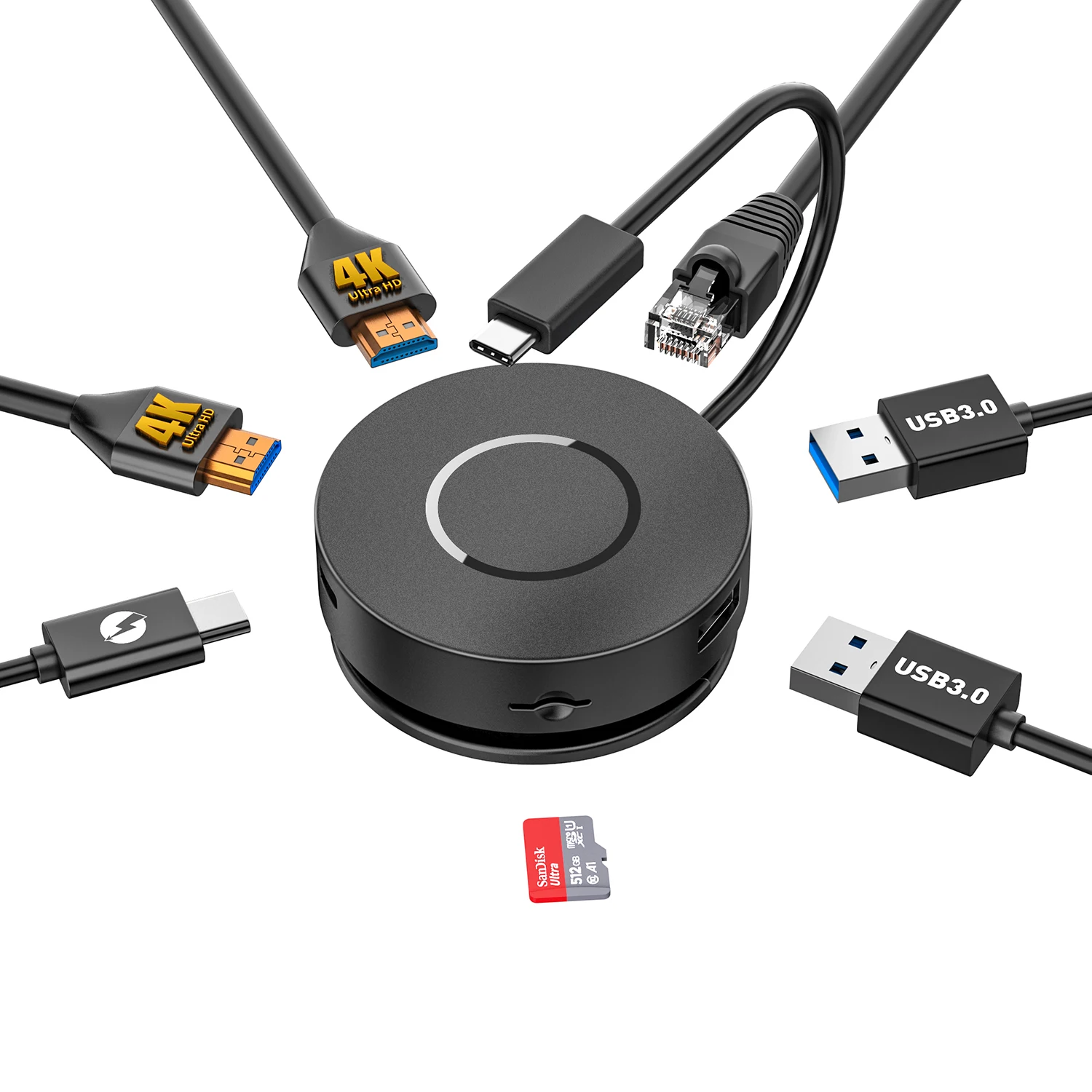 Двойная док-станция с разъемами usb c и usb 1000 мбит/с для Windows, пк, Mac